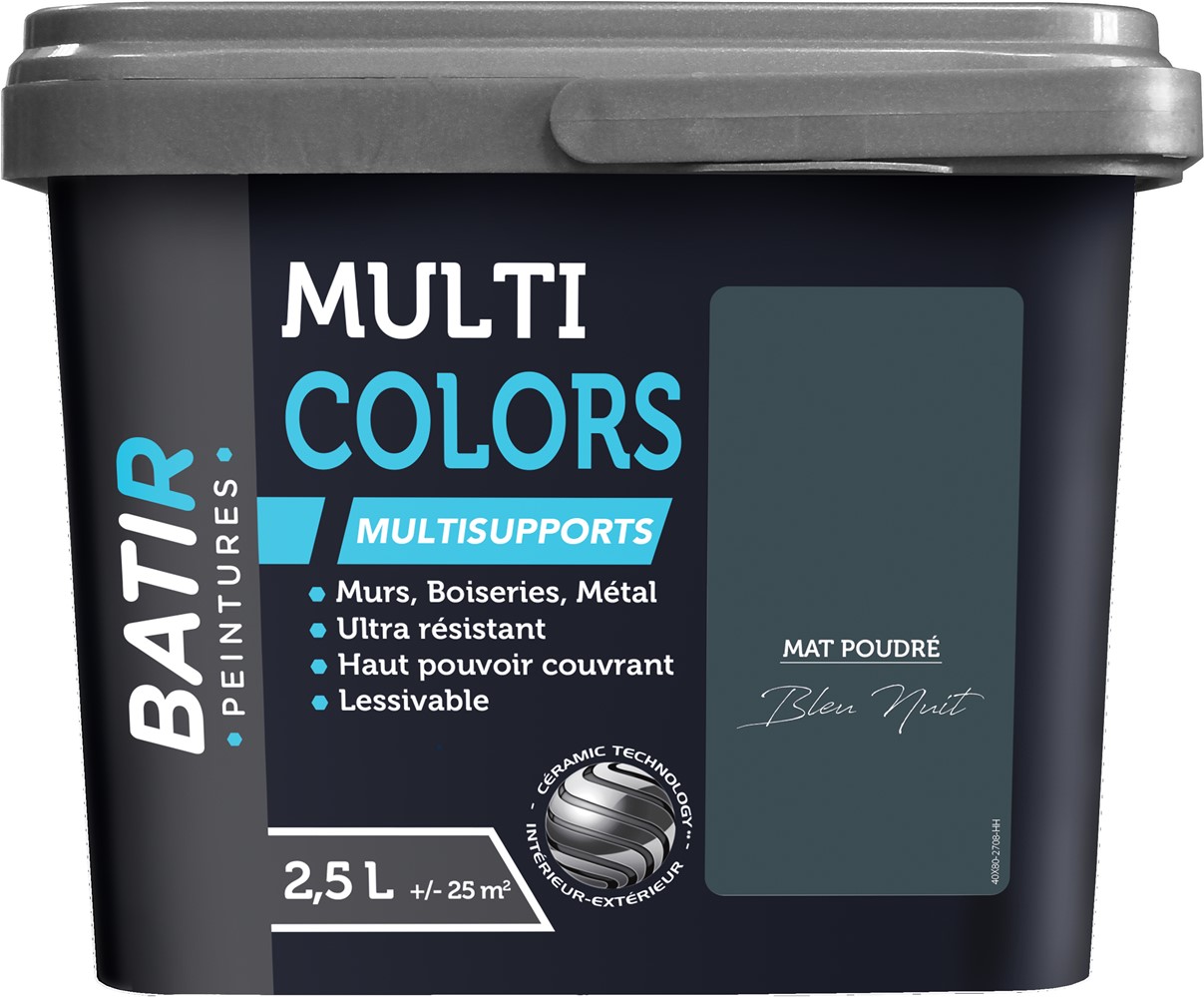 Peinture multi colors mat poudre 2.5 l bleu nuit