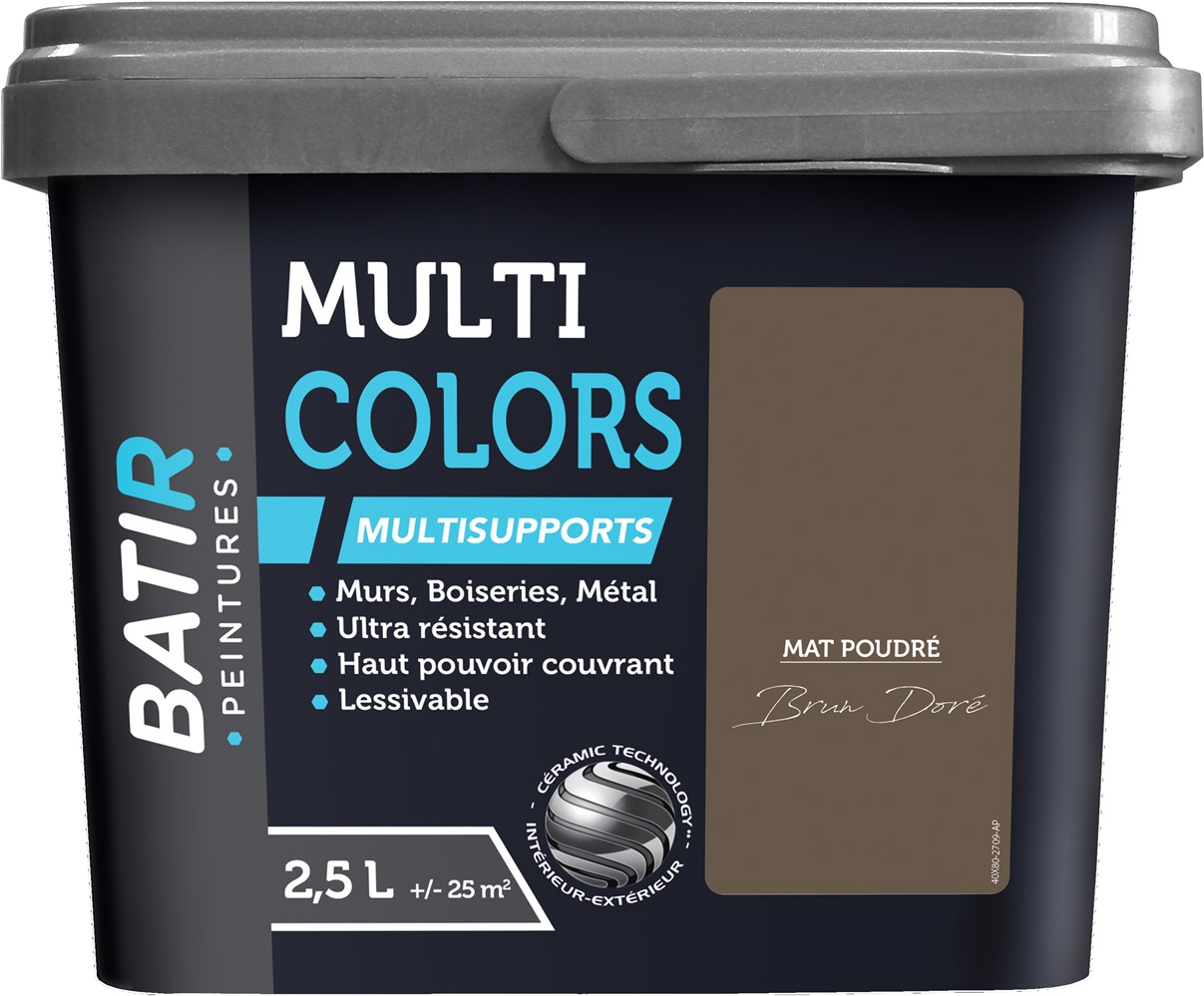 Peinture multi colors mat poudre 2.5 l brun doré