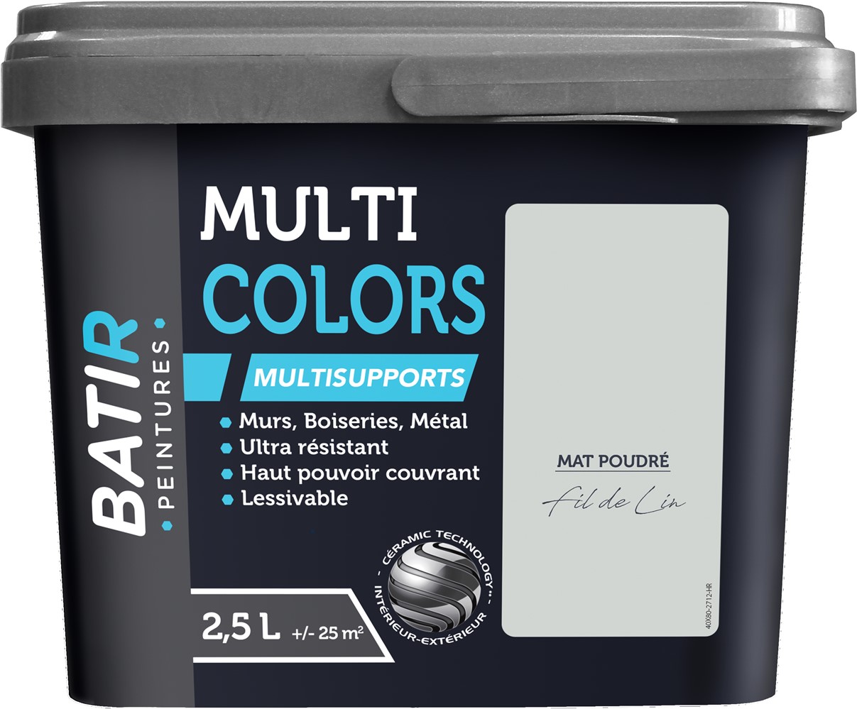 Peinture multi colors mat poudre 2.5 l fil de lin