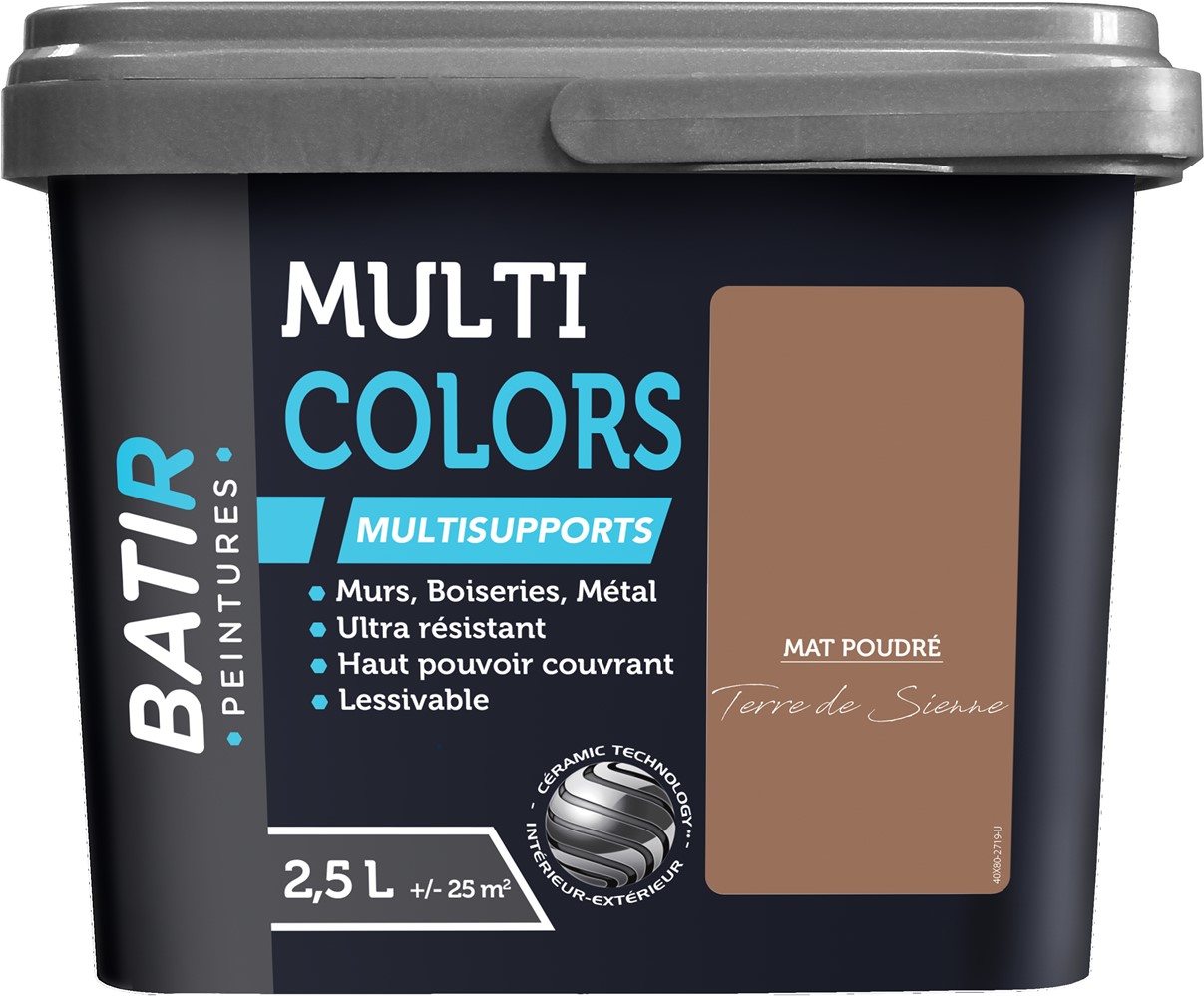 Peinture multi colors mat poudre 2.5 l terrre de sienne