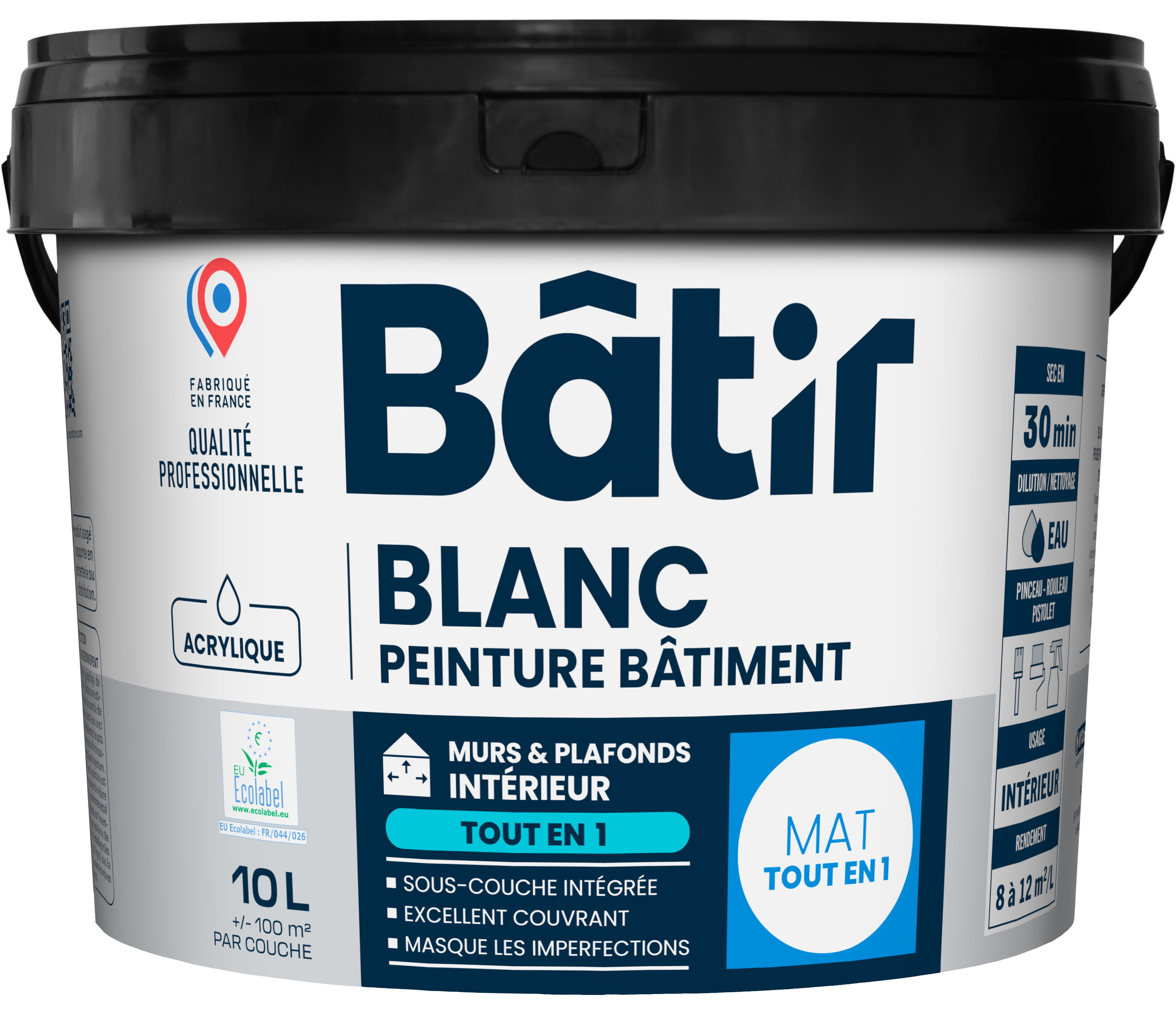 Peinture mur/plafond tout-en-1 10 l blanc mat 