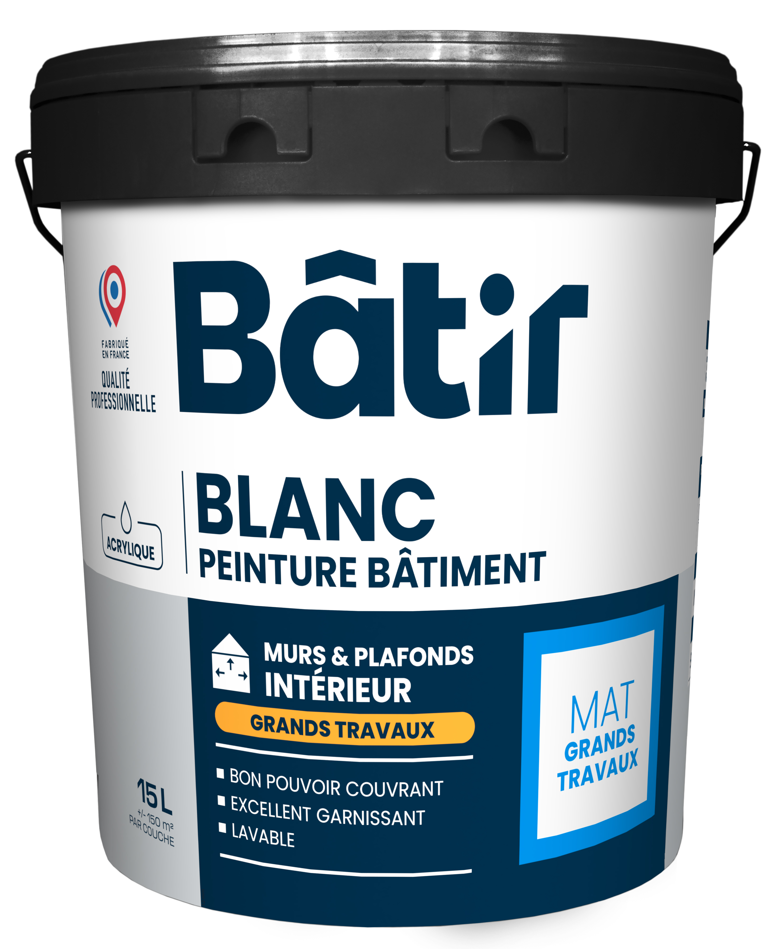 Peinture mur/plafond chantier 15 l blanc mat