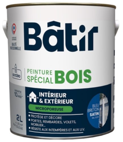 Peinture spéciale bois 2 l bleu breton satin