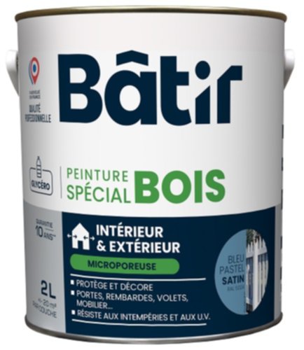 Peinture spéciale bois 2 l bleu pastel satin