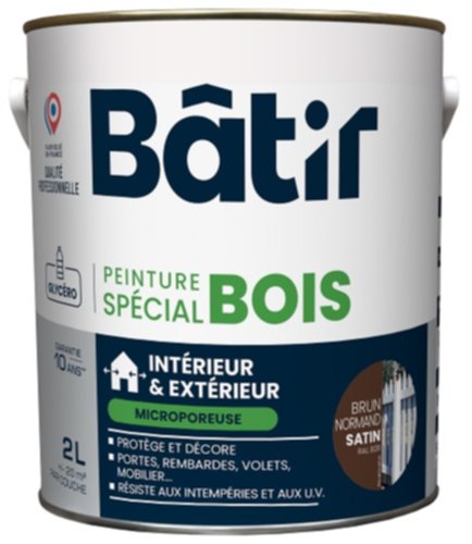 Peinture spéciale bois 2 l brun normand satin