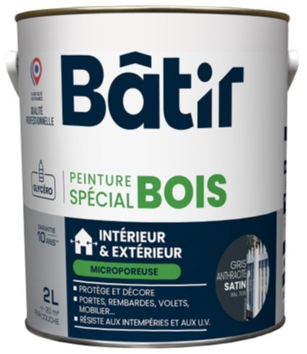 Peinture spéciale bois 2 l anthracite satin