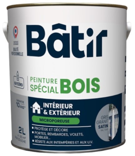 Peinture spéciale bois 2 l gris granit satin