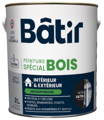 Peinture spéciale bois 2 l noir satin