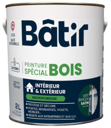 Peinture spéciale bois 2 l vert basque satin