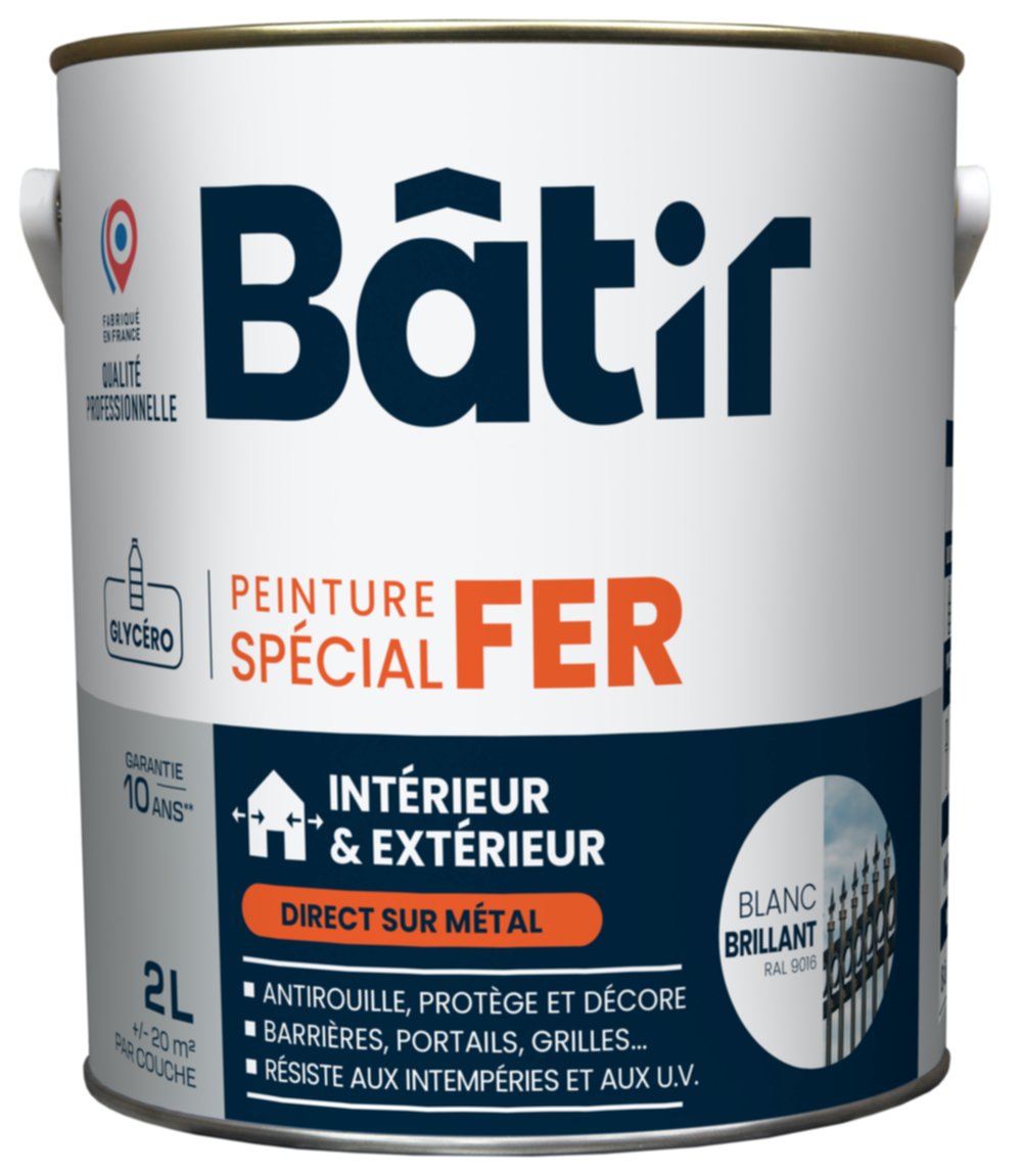 Peinture spéciale fer 2 l blanc brillant