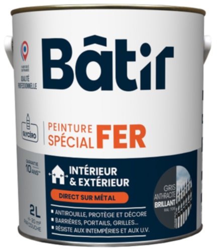 Peinture spéciale fer 2 l anthracite brillant