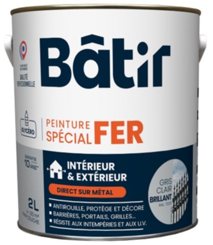 Peinture spéciale fer 2 l gris clair brillant