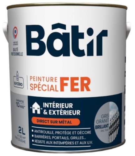 Peinture spéciale fer 2 l gris granit brillant