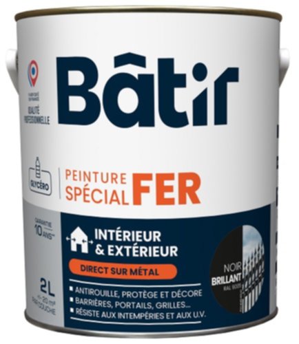 Peinture spéciale fer 2 l noir  brillant