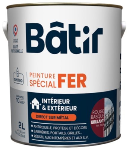 Peinture spéciale fer 2 l 2 l rouge basque brillant