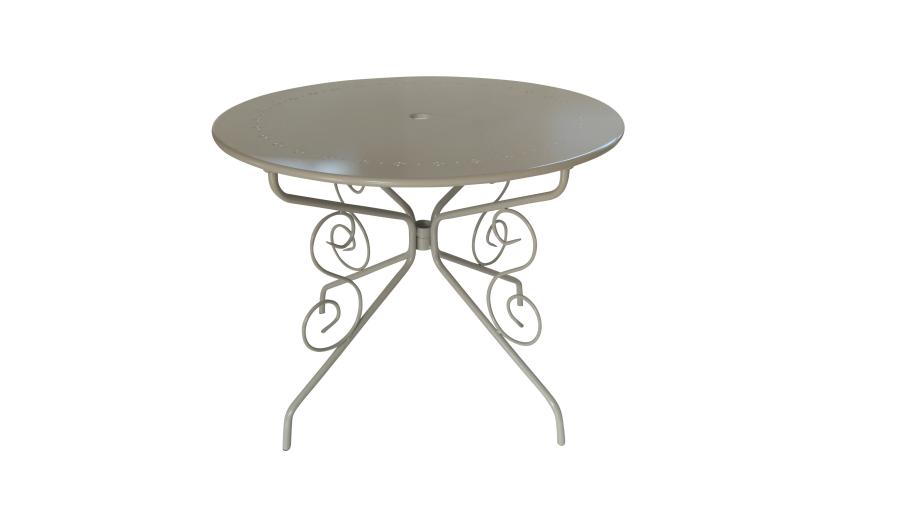 Table de jardin ronde acier Romantique Ø95x73cm taupe