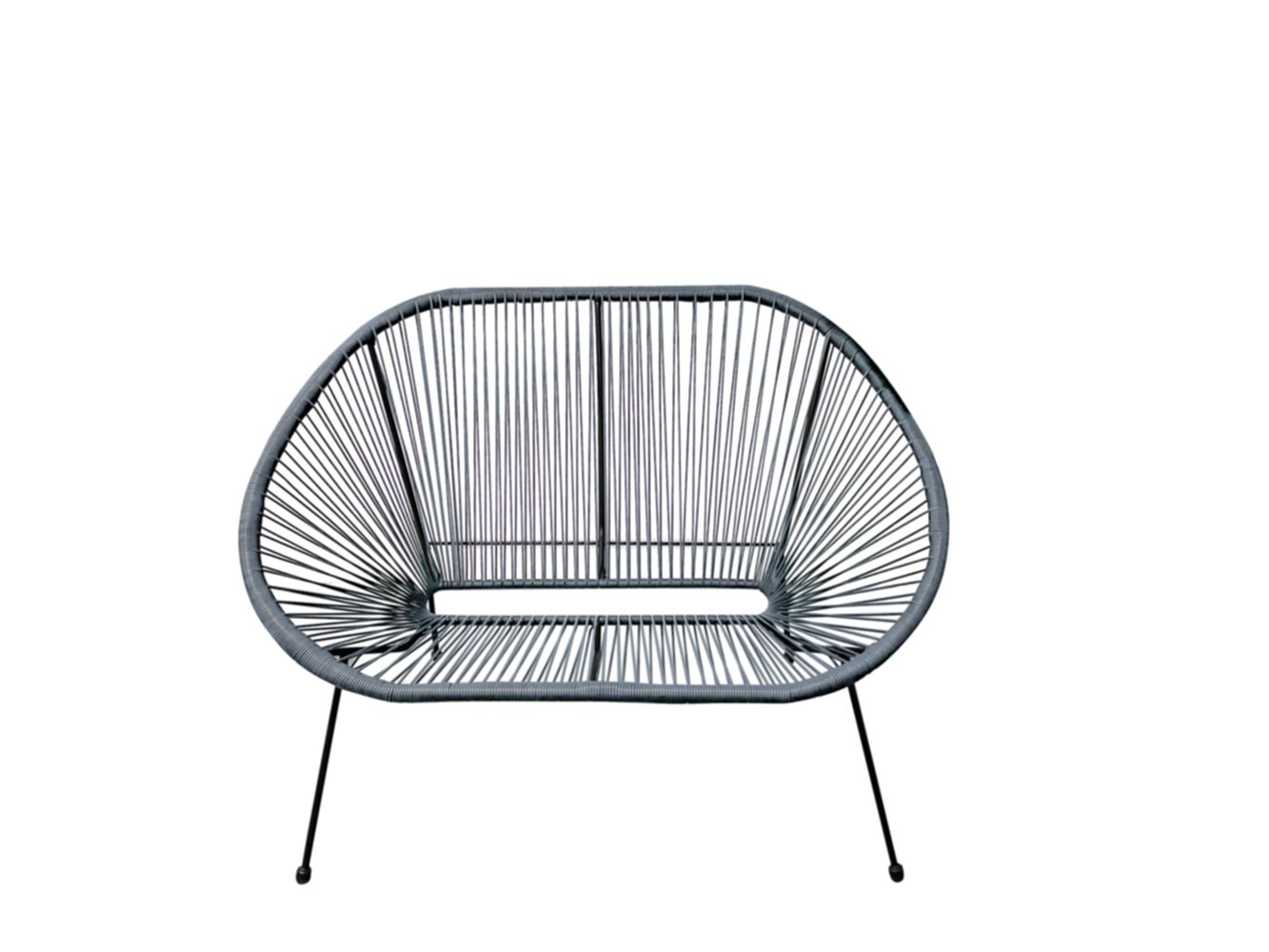 Banc de jardin Métal et fil Copacabana 135x92x85cm Gris