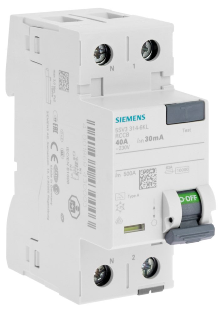 Interrupteur différentiel 30 mA 40 A Type A