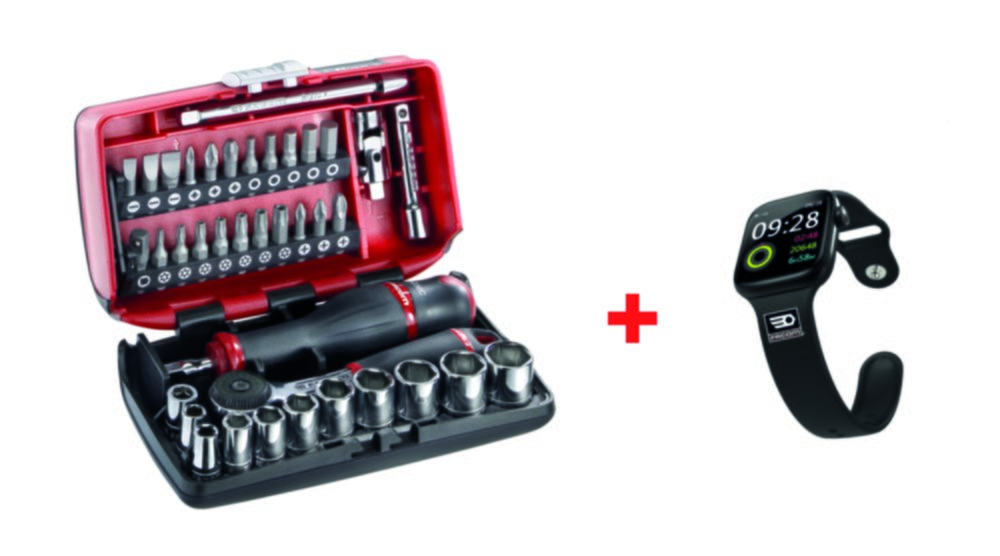 Coffret compact 38 outils serrage/vissage 1/4