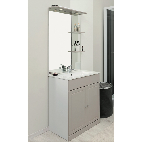 Meuble salle de bain Tolède 61x183x46,5cm taupe