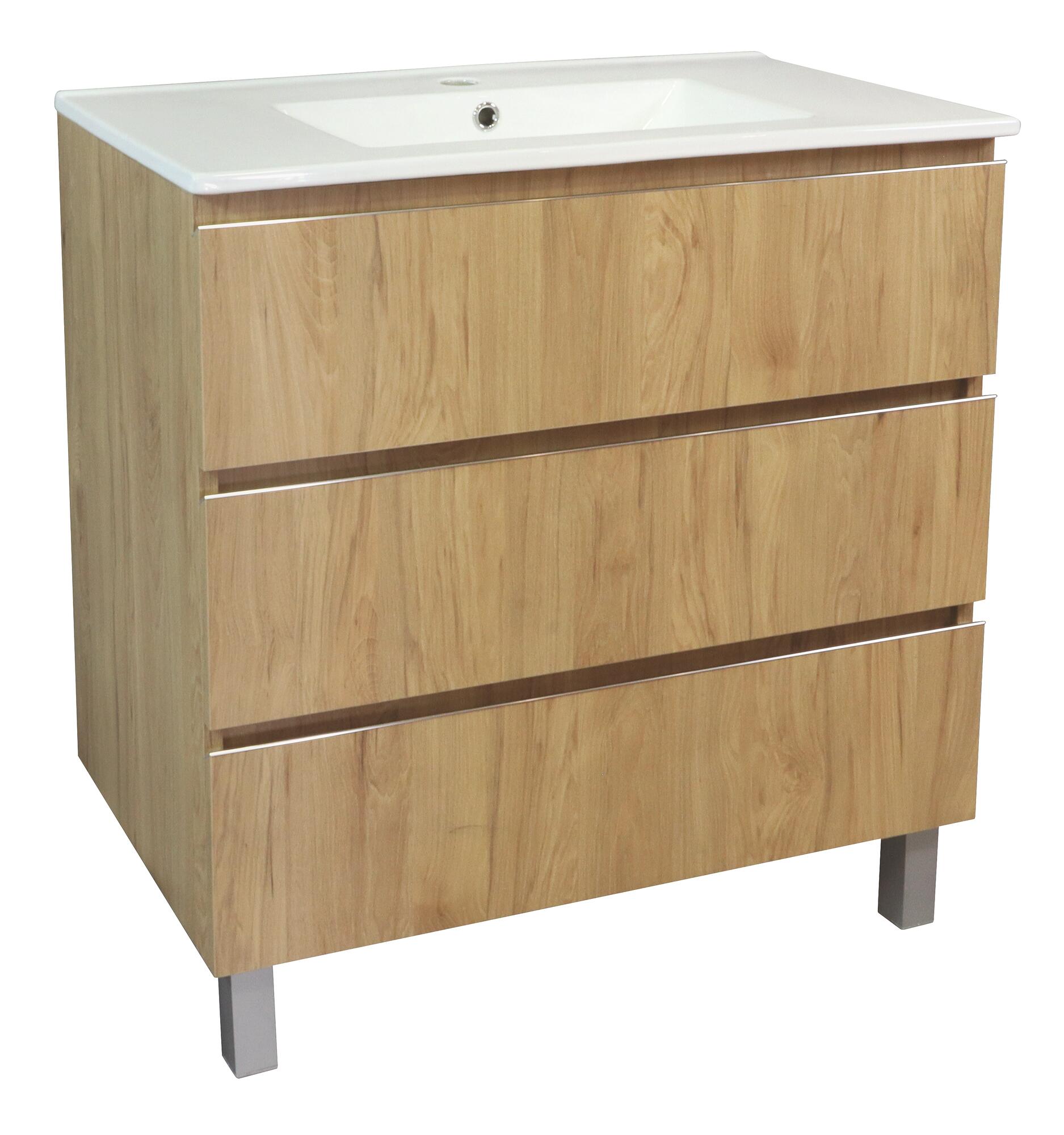 Meuble salle de bain Trendy 3 tiroirs 81,5x46,5x68cm bois