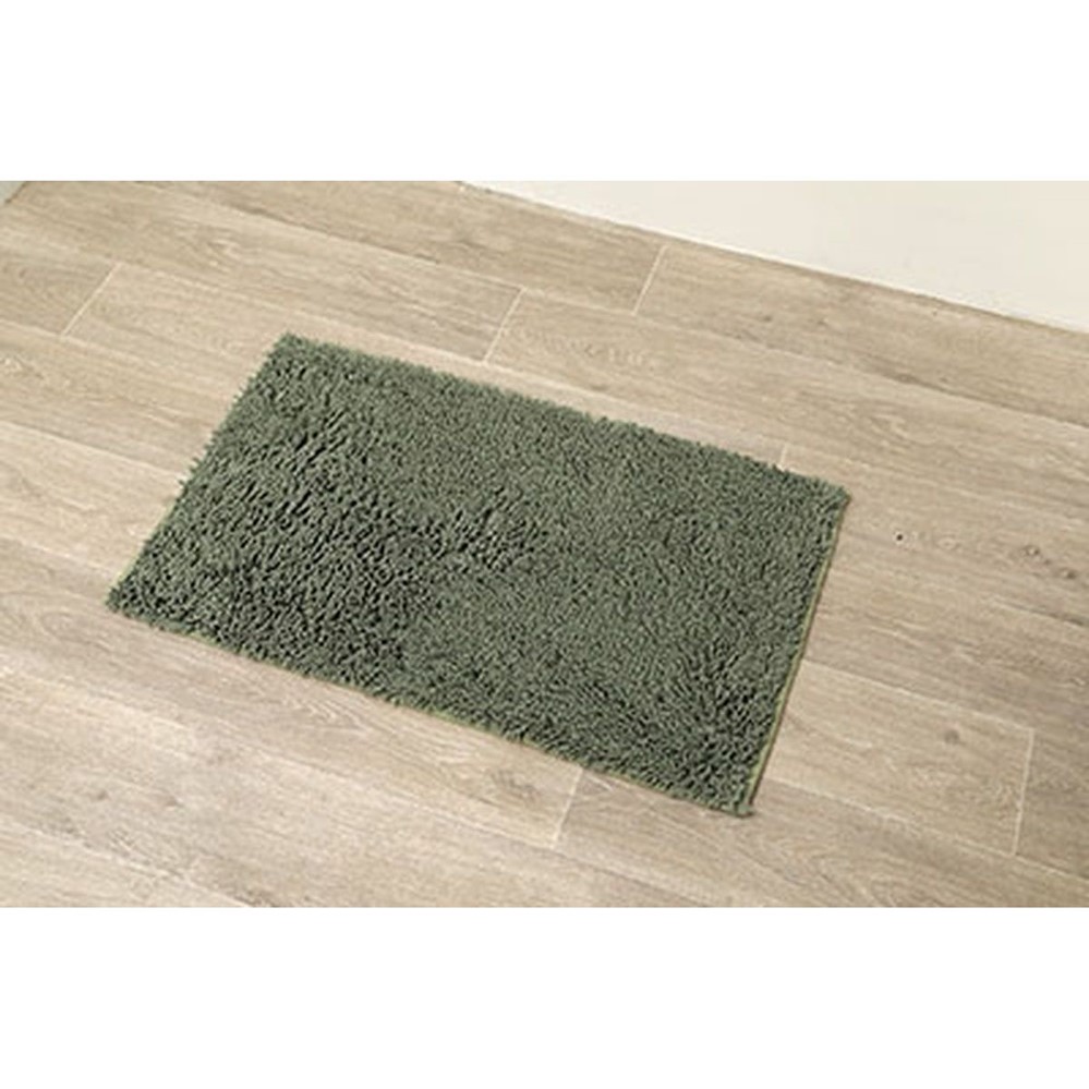 Tapis microfibre petite chenille 50 x 80 cm kaki - TENDANCE