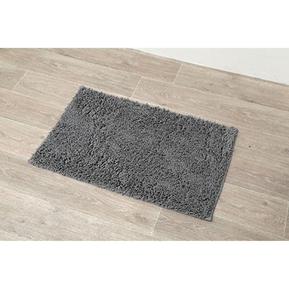 Tapis microfibre petite chenille 50 x 80 cm gris - TENDANCE