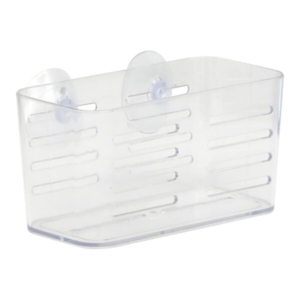 Panier rectangulaire moyen plastique à ventouses transparent - TENDANCE