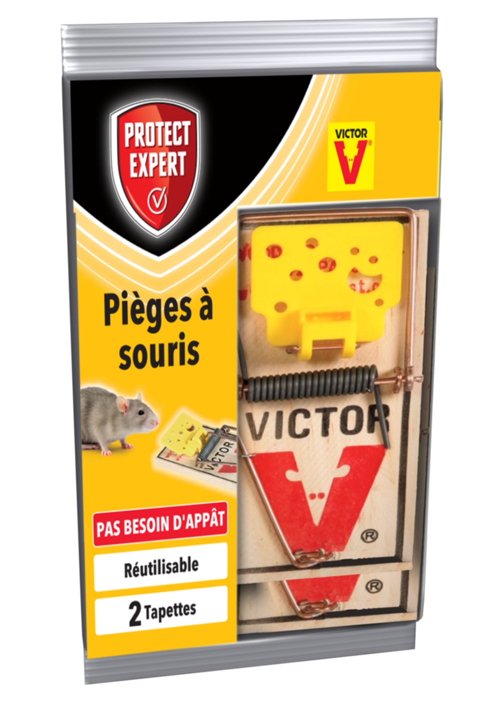 2 Tapettes à souris bois préappaté - PROTECT EXPERT 