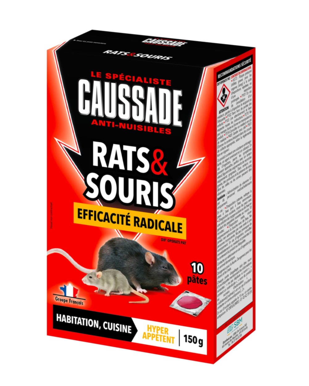 Pate Rat Souris Difenacoum 150gr - CAUSSADE