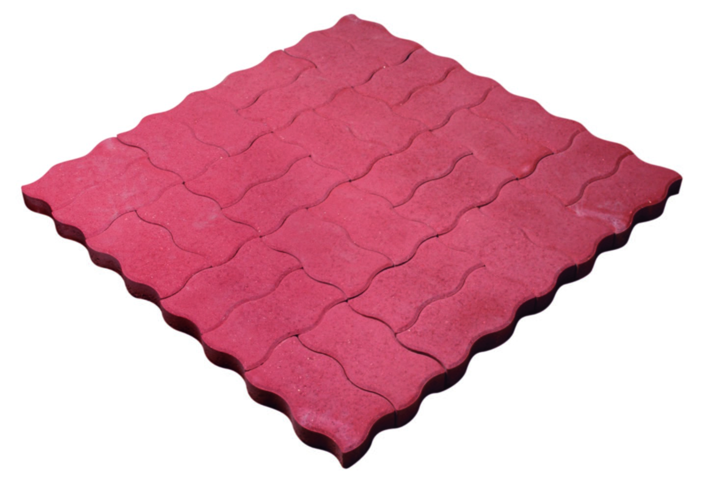 Pavé autobloquant S Lisse 12,5x24,5x5cm Rouge