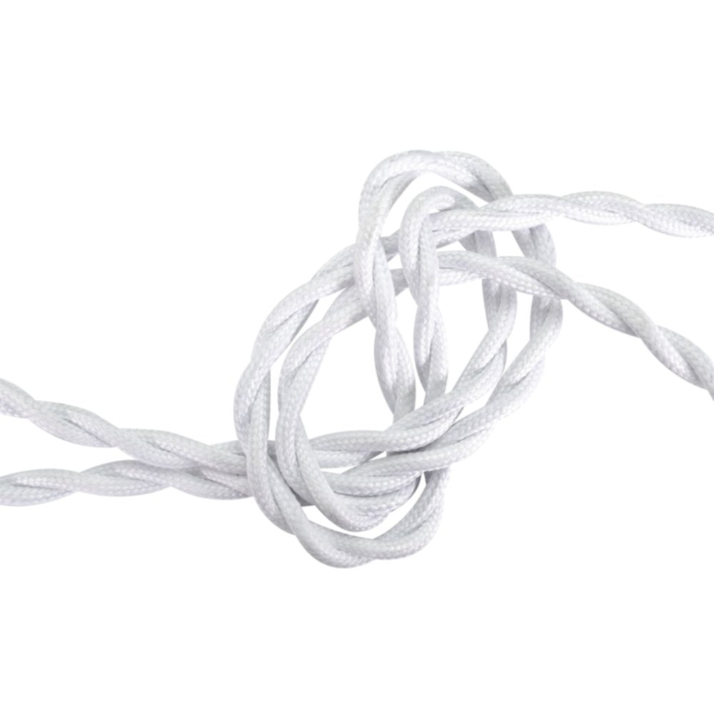 Câble électrique torsadé tissu blanc 3m - TIBELEC