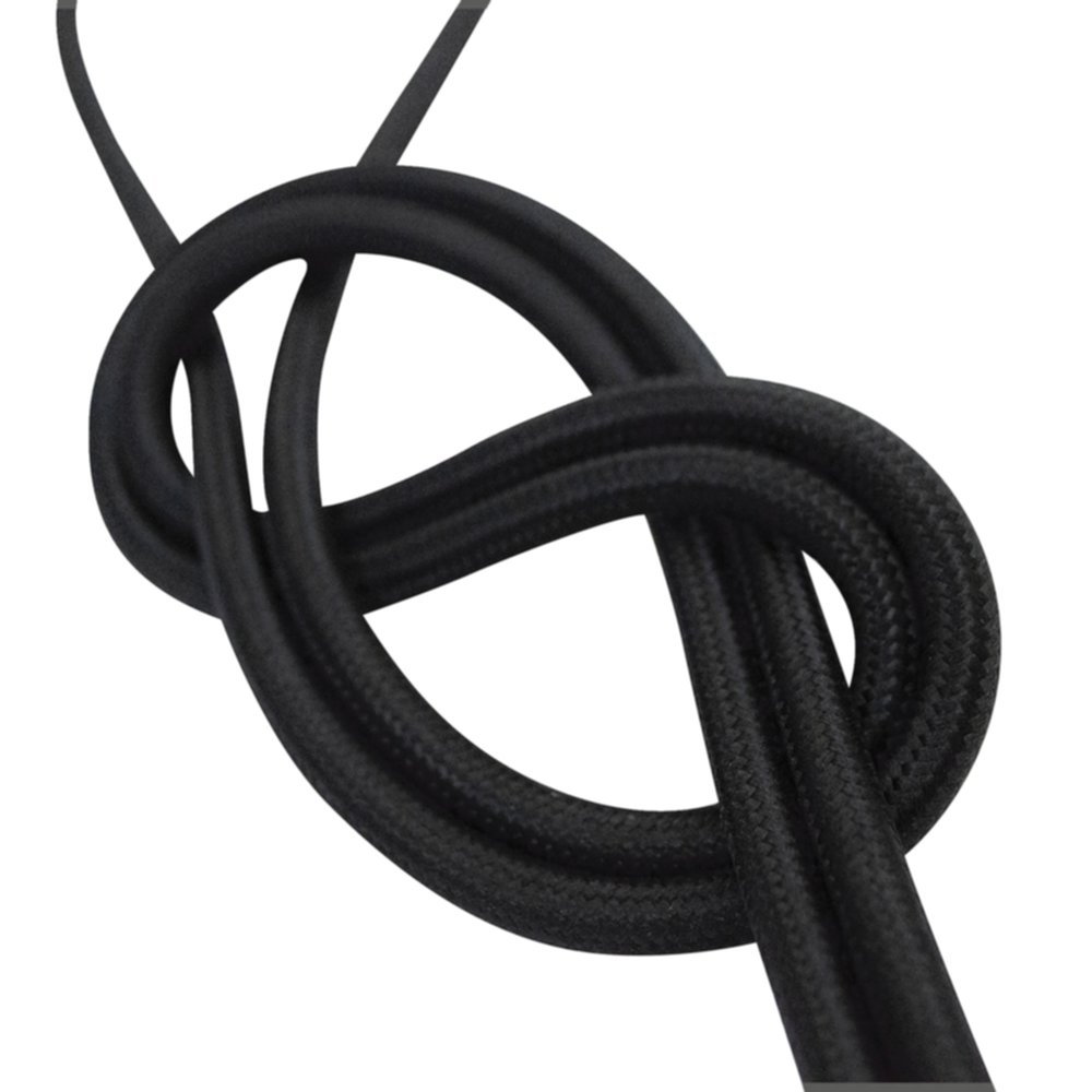 Câble électrique rond tissu noir 3m - TIBELEC