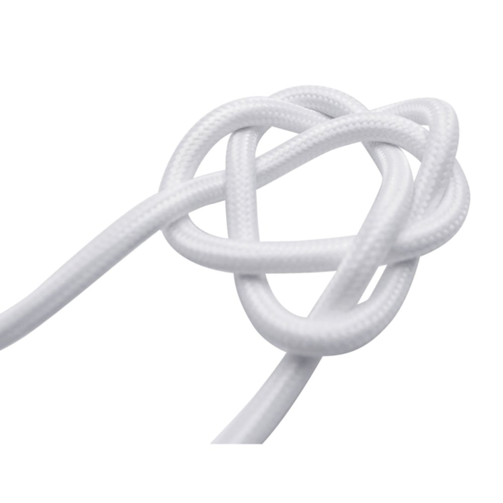 Câble électrique rond tissu blanc 3m - TIBELEC