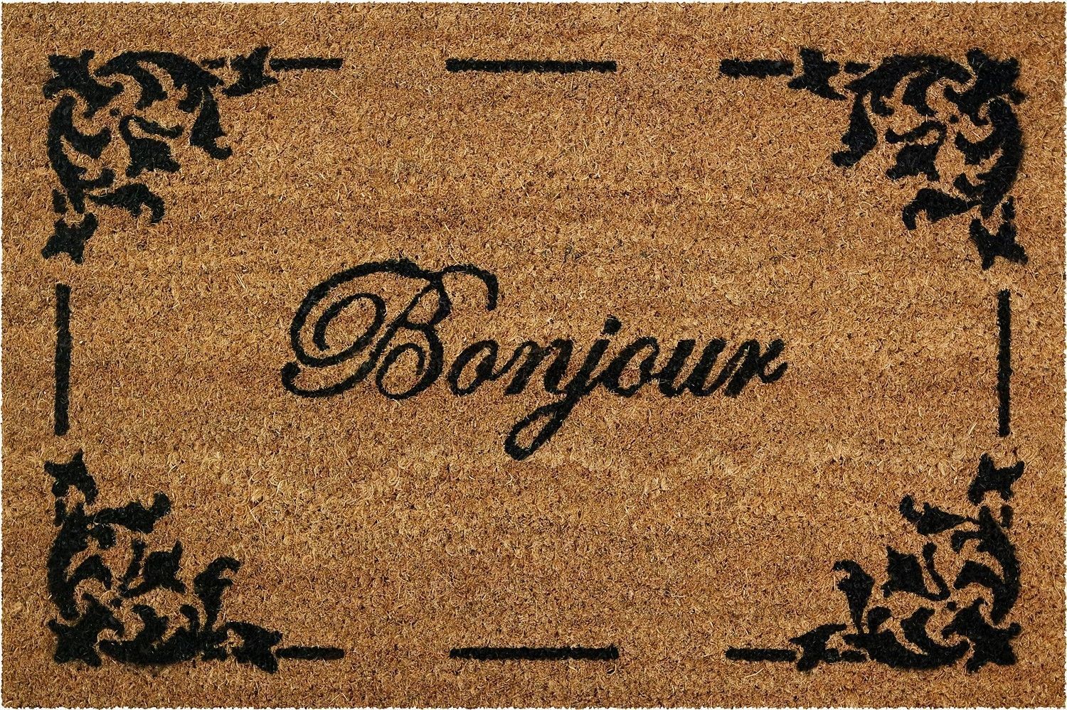 Tapis grattant coco naturel text bonjour 40x60cm