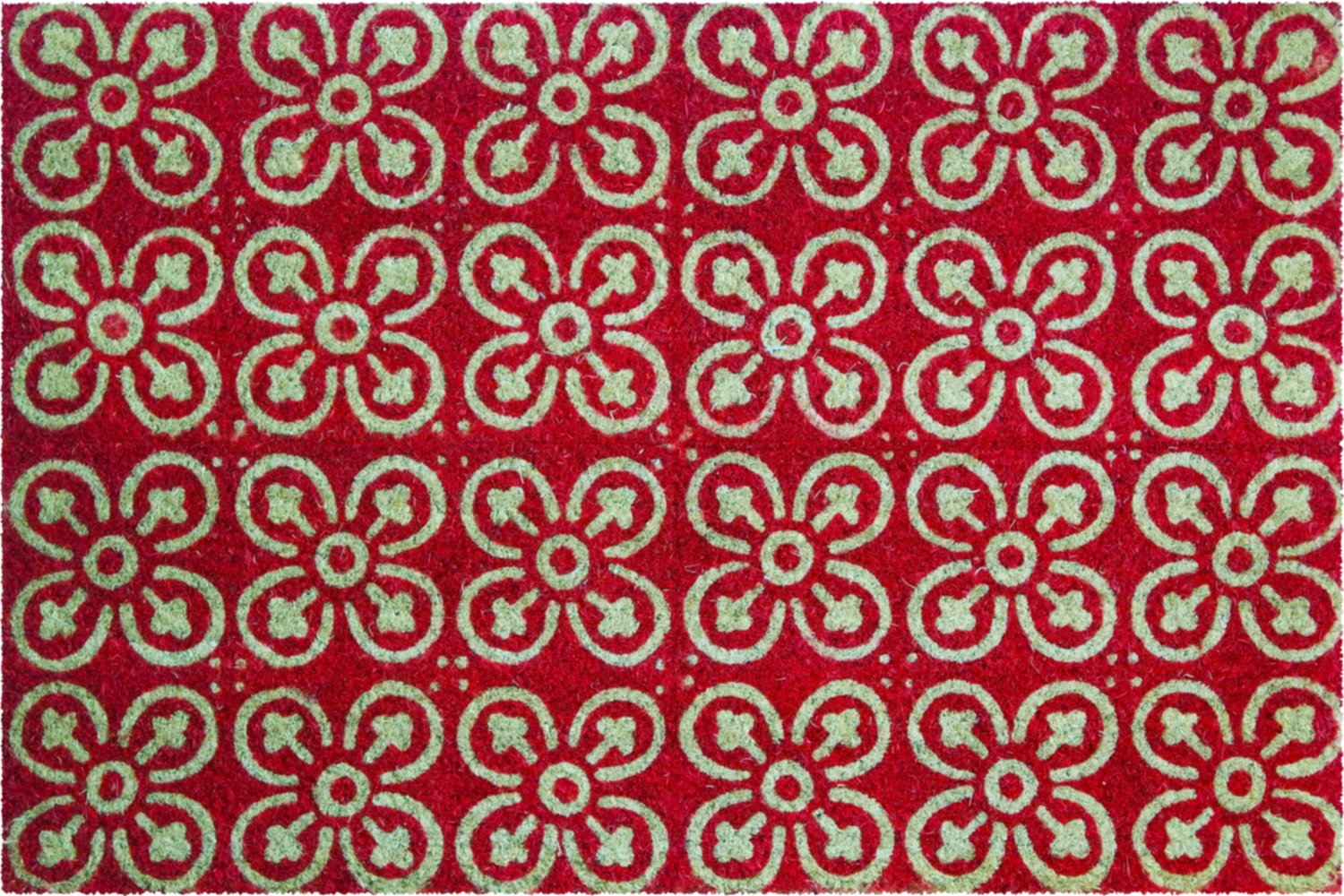 Tapis coco nature rouge 40 x 60 cm