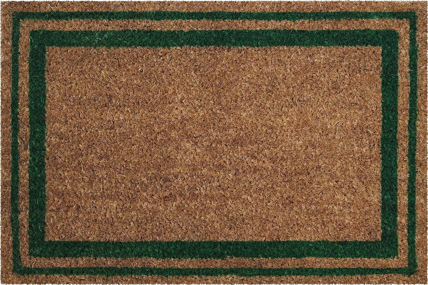 Tapis grattant coco naturel bordure verte 40x60cm