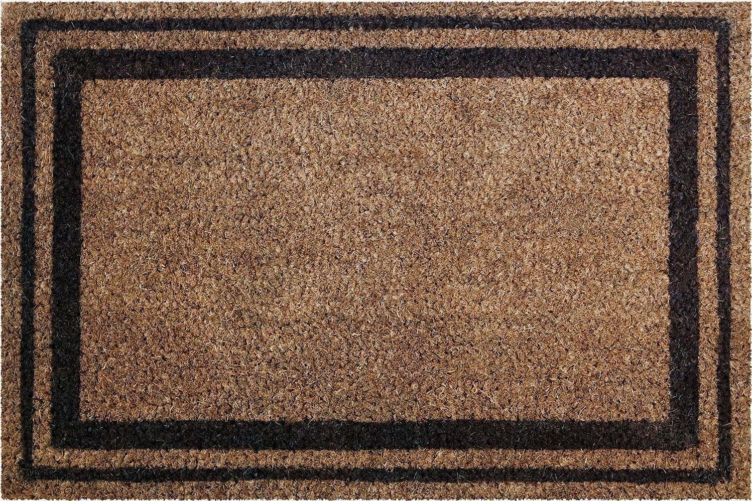 Tapis grattant coco naturel bordure marron 40x60cm