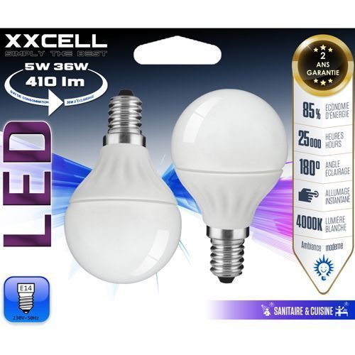 Ampoule LED sphère E14 5W/410 lm par 2