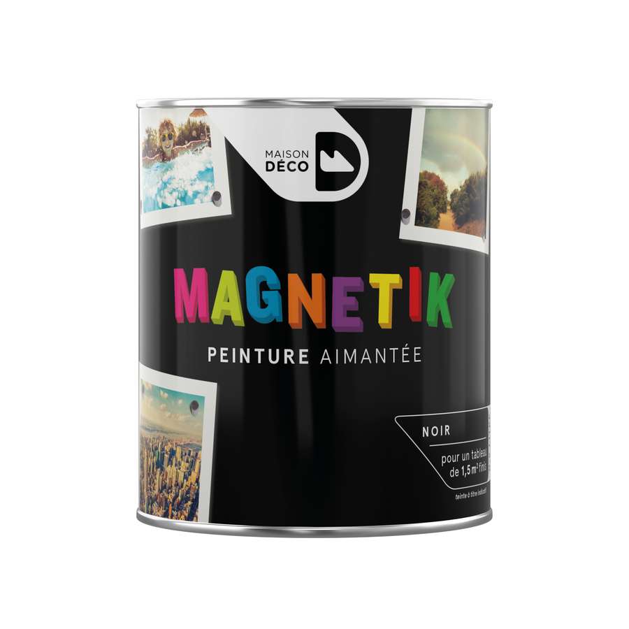 Peinture aimantée Magnetik Noir  satin  0,5L - MAISON DECO 