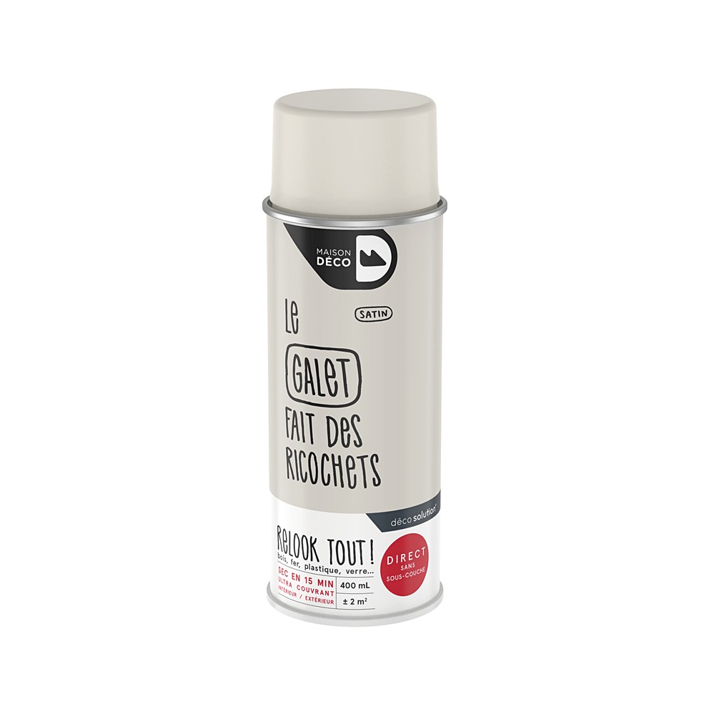 Peinture aérosol Relook Tout - Galet satin 400 ml - MAISON DECO