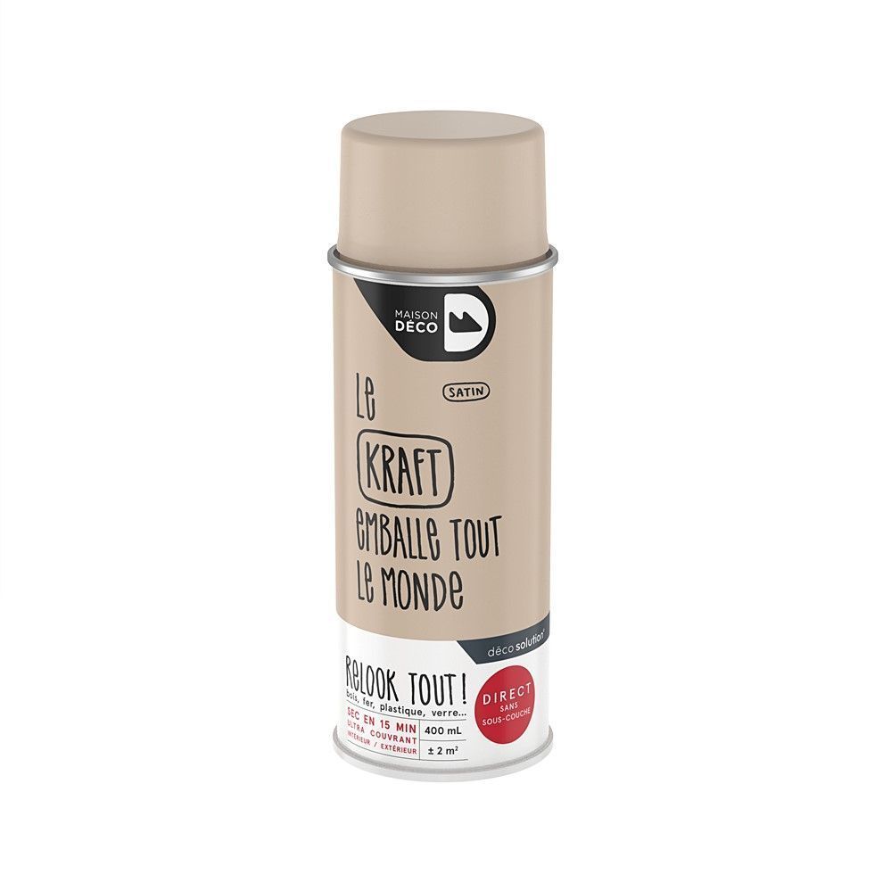 Peinture aérosol Relook Tout - Kraft satin 400 ml - MAISON DECO