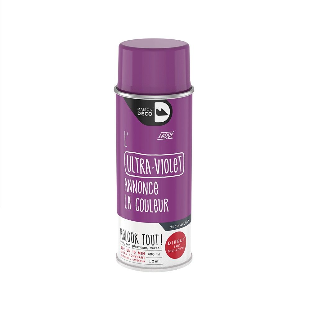 Peinture aérosol Relook Tout - Ultra Violet brillant 400 ml - MAISON DECO