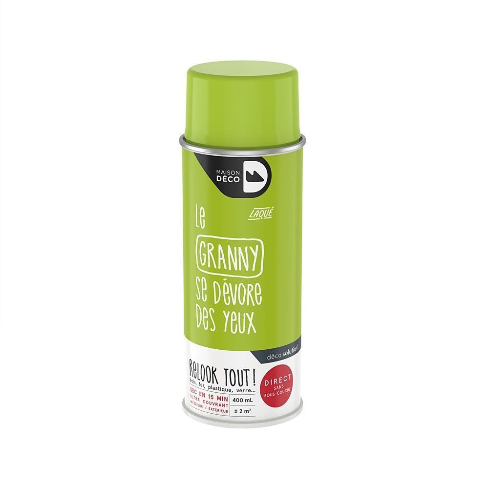 Peinture aérosol Relook Tout - Granny brillant 400 ml - MAISON DECO