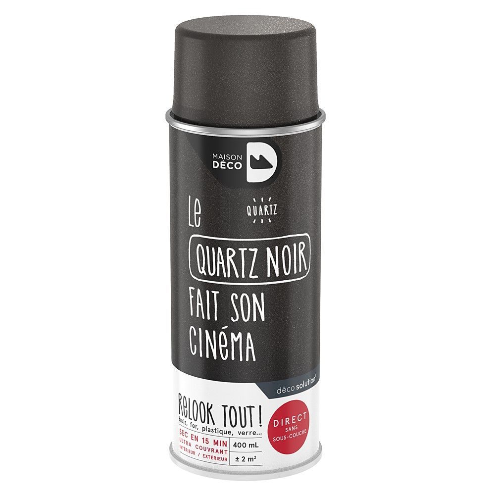 Peinture aérosol Relook Tout-  Quartz Noir 400 ml - MAISON DECO