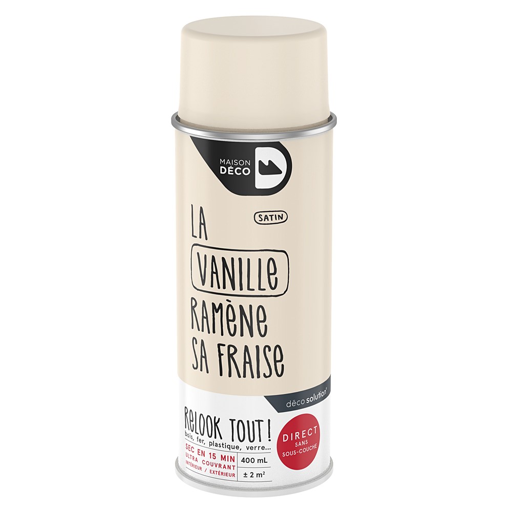 Peinture aérosol Relook Tout - Vanille satin 400 ml - MAISON DECO