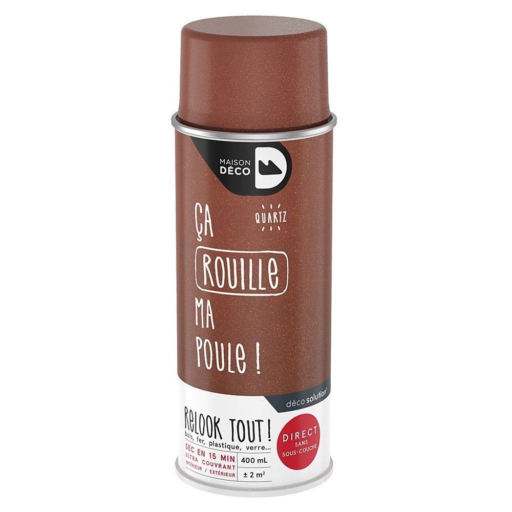 Peinture aérosol Relook Tout - Quartz Rouille 400 ml - MAISON DECO