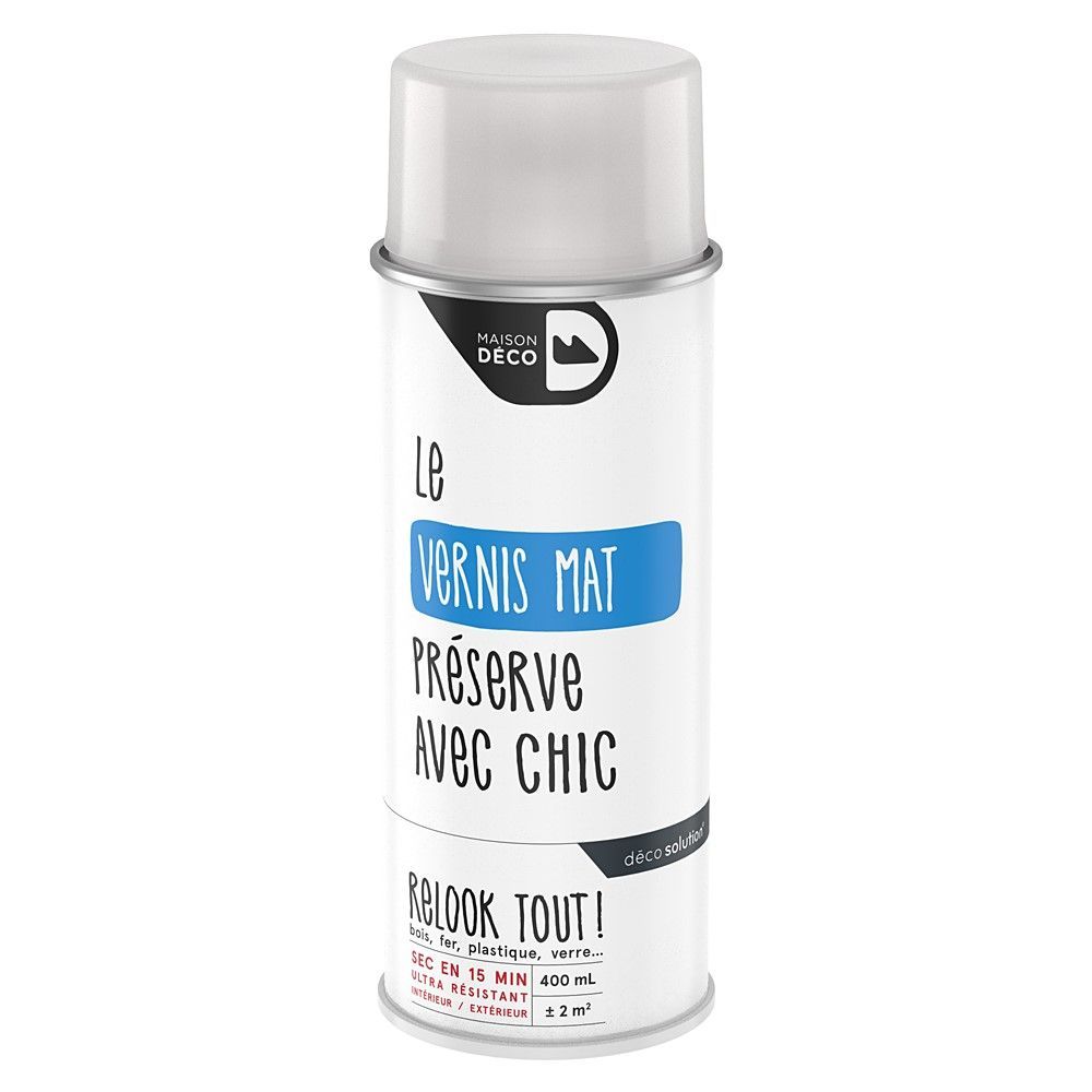 Peinture aérosol Relook Tout - Vernis mat 400 ml - MAISON DECO