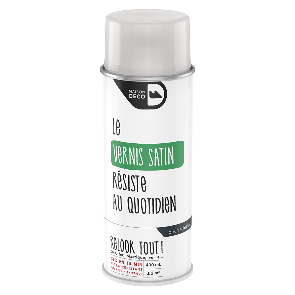 Peinture aérosol Relook Tout - Vernis satin 400 ml - MAISON DECO