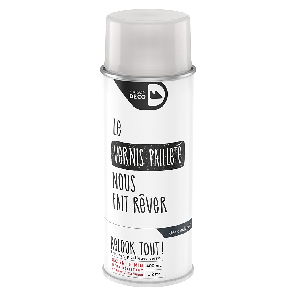 Peinture aérosol Relook Tout - Vernis paillette 400 ml - MAISON DECO